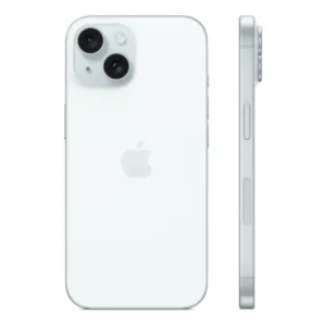 Iphone 15 de Costado y Atrás en blanco