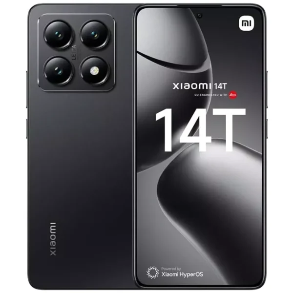 Xiaomi 14T 5g de frente y atras en negro