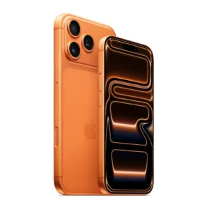 iphone 17 pro y pro max color naranja de frente y atras